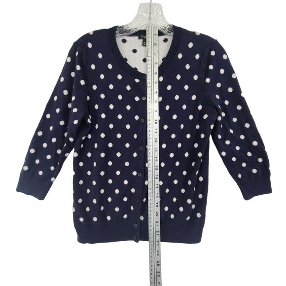 Talbot's Women's Long Sleeve Button Down Cardigan Polka Dot Size M - Picture 5 of 10
